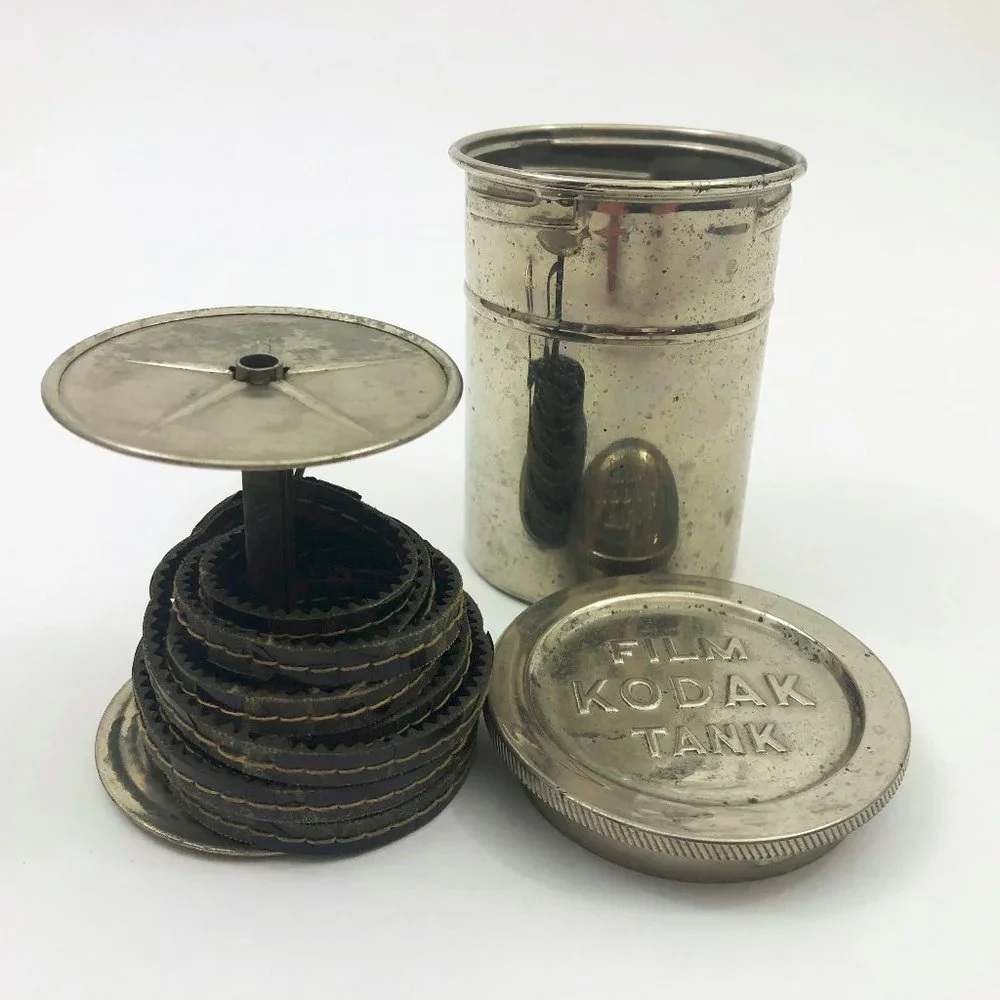 Vintage Eastman Kodak Film Developing Tank Metal 4x3 inches